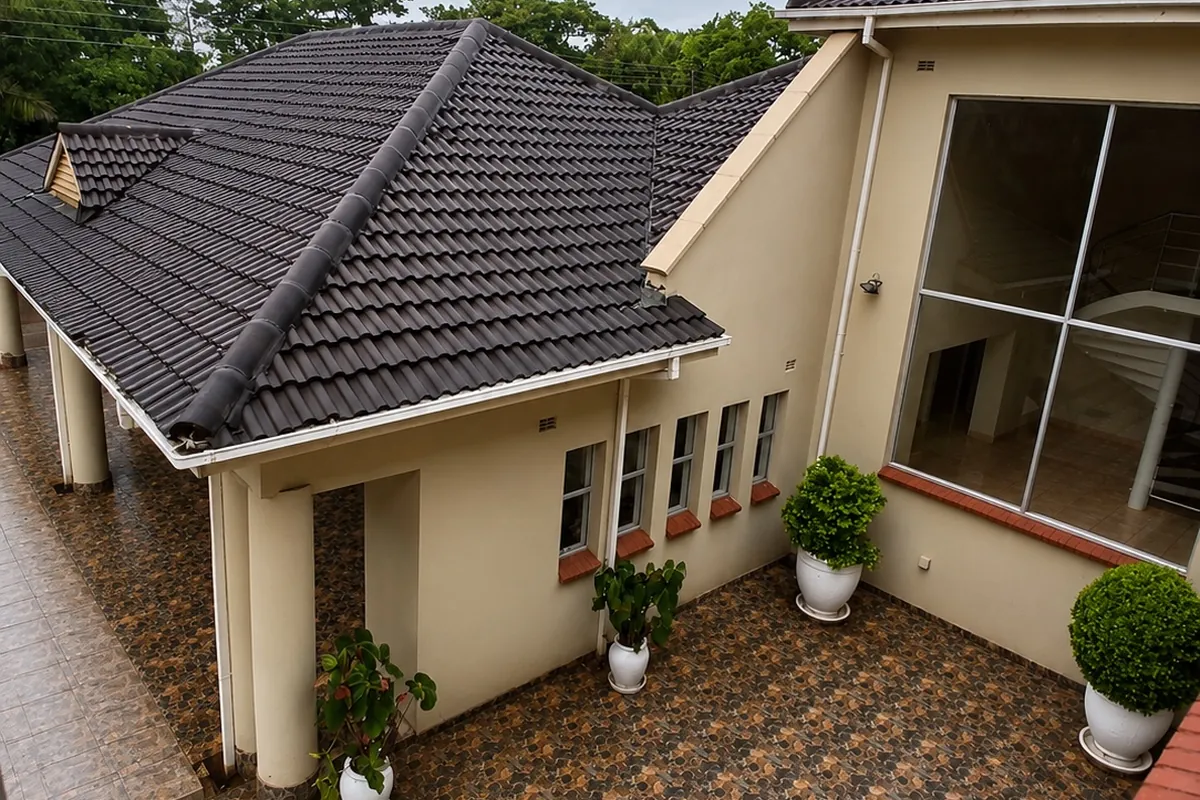 The paved courtyard between the Privian Academy buildings