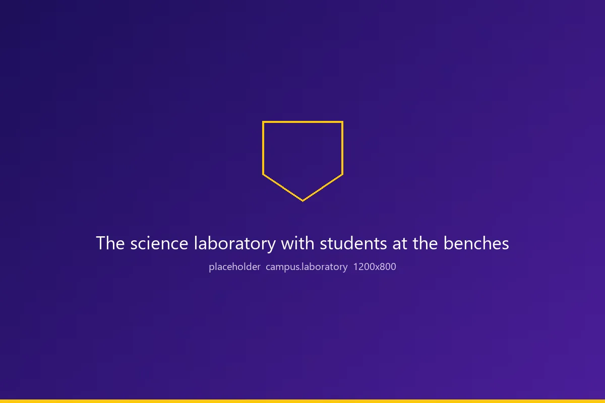 Placeholder image. The science laboratory with students at the benches