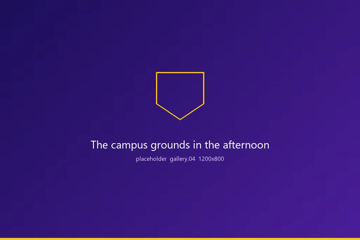 Placeholder image. The campus grounds in the afternoon