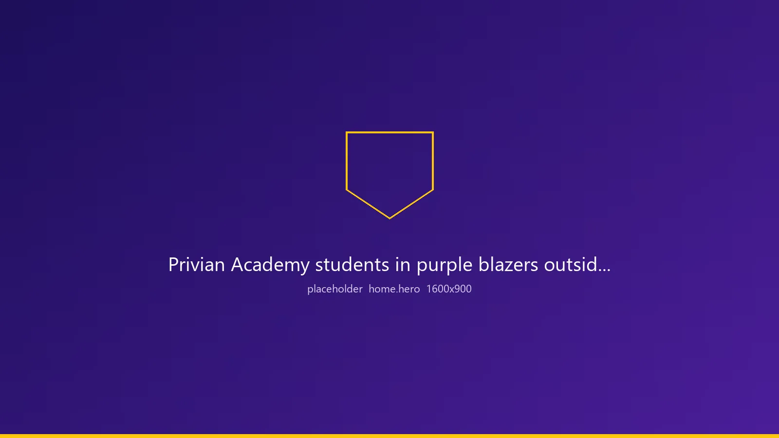 Placeholder image. Privian Academy students in purple blazers outside the school